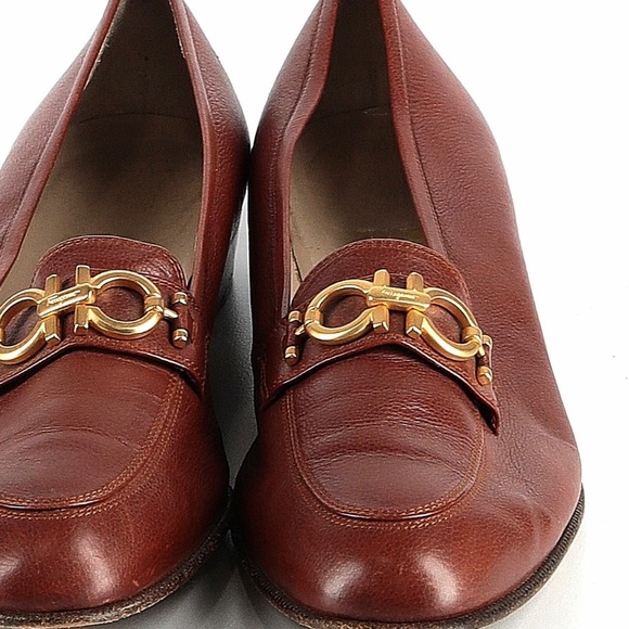 Vintage Salvatore Ferragamo Brown Leather Loafers - Picture 3 of 6